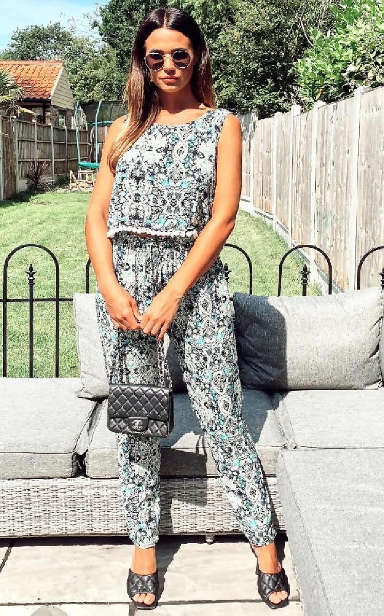Monochrome Tassel Top & Trousers